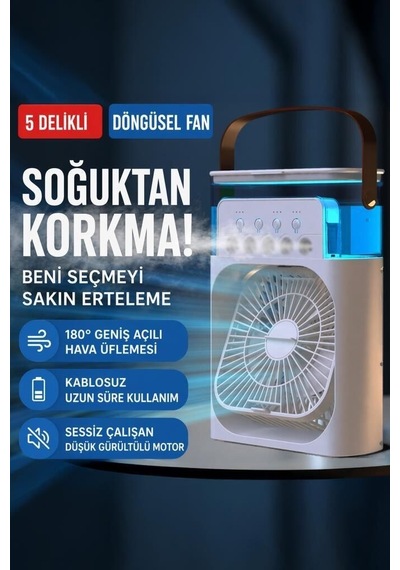 Kablolu Fan Koku Bölmeli Portatif Cihaz Vantilatör Hava Nemlendirici Masaüstü F17 Siyah