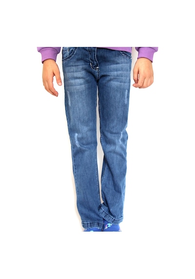 Milenawear By Milena Likralı Yıpratma Ispanyol Paça Jeans Mavi