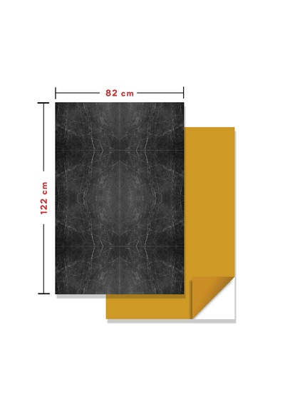 Kendinden Yapışkanlı Mermer Desenli Panel Belgıum Black Desen 82x122 Cm 1 Adet 1 M2