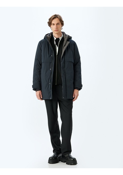 Koton Anorak Mont Slim Fit Fermuarlı Lacivert 5wam00008hw Lacivert
