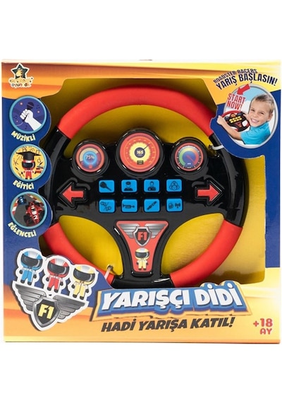 Türkçe Sesli Müzikli Eğitici Yarışçı Didi Direksiyon Kırmızı