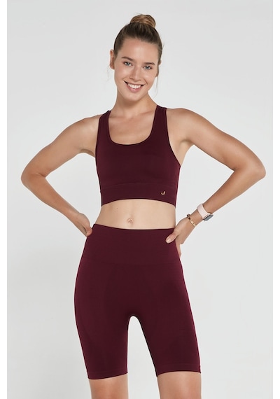 Jerf Gela Çift Katlı Kompress Sport Bra Bordo
