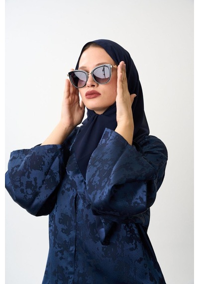 Şakika Kadın Sahar Luxe Abaya Ferace & Şal - Standart Beden & Farklı Boy Lacivert