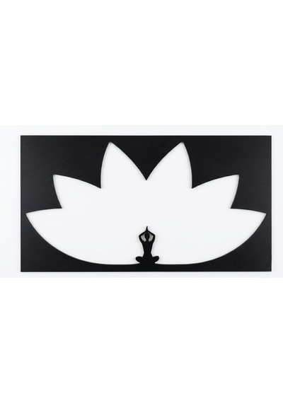 Yoga Ve Meditasyon Temalı Ahşap Tablo Seti Siyah