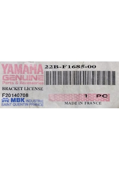 Yamaha Wr125R / X Or.  Arka Plakalık / Çamurluk 22B-F1685-00