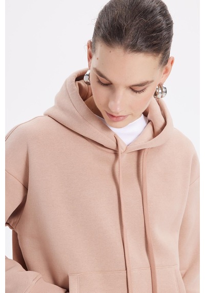 Tudors Kadın Oversize Geniş Kesim Pamuklu Yumuşak Dokulu İçi Polarlı Basic Vizon Kapüşonlu Sweatshirt-37907 Vizon1 Tudors Kadın Oversize Geniş Kesim Pamuklu Yumuşak Dokulu İçi Polarlı Basic Vizon Kapüşonlu Sweatshirt-37907 Vizon1