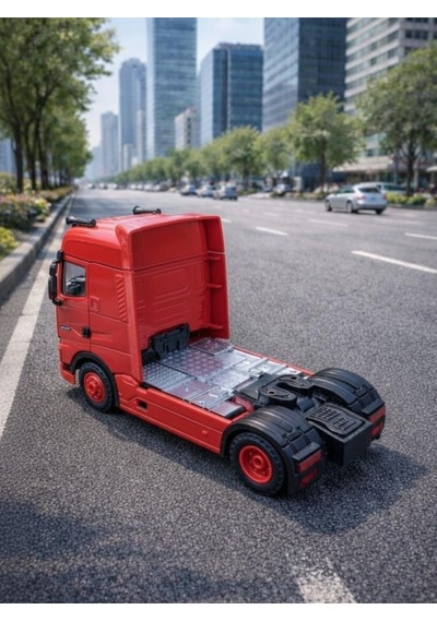 Işıklı Sesli Pilli Metal Çek Bırak Renault Tır - Js1125s Kırmızı Kırmızı