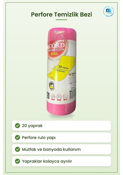Temizlik Bezi Yaprak Perfore Rulo Mutfak Banyo Ev Temizliği Çok A Çok Renkli