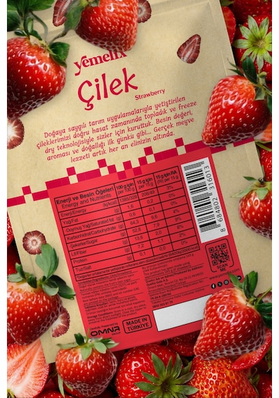 Freeze Dried Çilek Kuru Meyve Cipsi - Dondurularak Kurutulmuş Çilek 15g 15 G