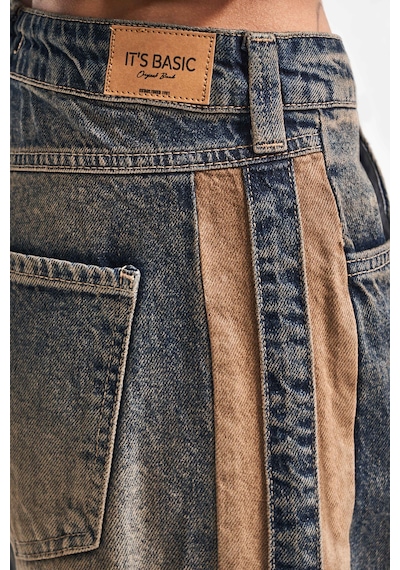 Itsbasic Kadın T.kot Rengi 35w5-85 Straight Baggy Fit Bol Kesim Tasarım Denim Jean