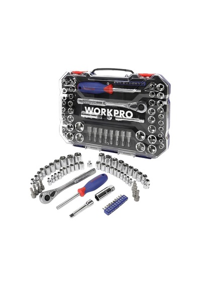 Workpro Wp202566 1/4 3/8 Metrik/inç 63 Parça Cr-v Profesyonel Lokma Takımı Fr Wp202566
