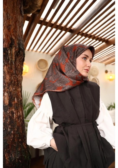 Silk Home Twill İpek Eşarp - 11468-23 Kiremit