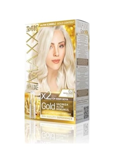 Serisi 24k Altın Parçacıklı Serum İle 1 Kutu 2 X 50 Ml Ve Geliştiriciler Saç Boyası Buzul Sarısı 0.2