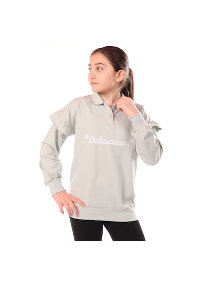 Toontoy Kız Çocuk Nakışlı Sweatshirt Yeşil