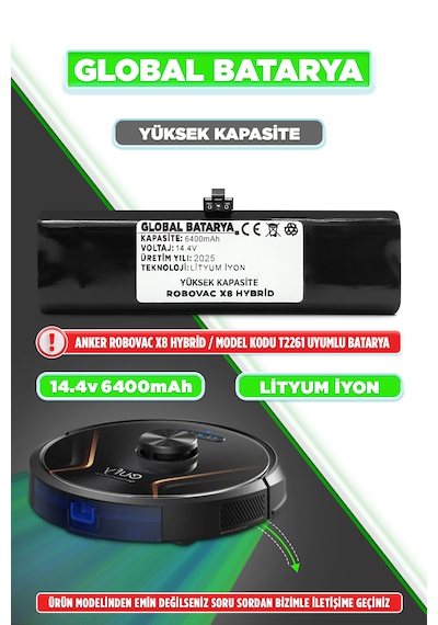 Anker Eufy Robovac X8 Hybrid Uyumlu Batarya 6400mah