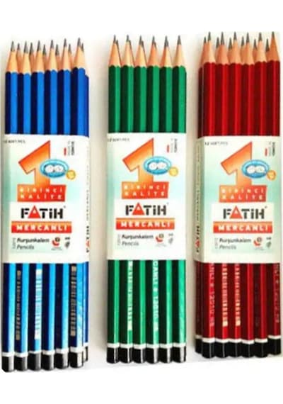 Mercanlı Kurşun Kalem 12'li Paket Kırmızı Gövde