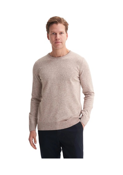 Cazador Premium Slim Fit Viskon Karışımlı Bisiklet Yaka Kazak-33220 Bej Melanj