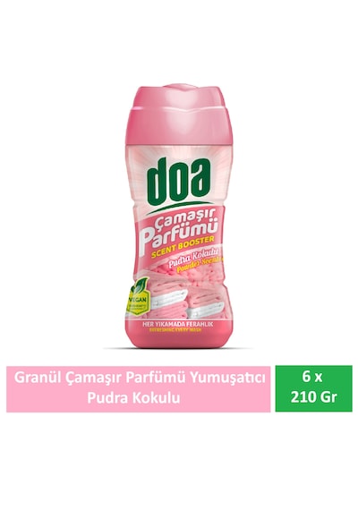 Doa Granül Çamaşır Parfümü & Çamaşır Yumuşatıcı Pudra Kokulu 6 X 210 Gr 6'lı Set