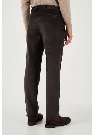 Buratti Normal Bel Regular Fit Düz Paça Erkek Kadife Pantolon 645Merlin Kahve