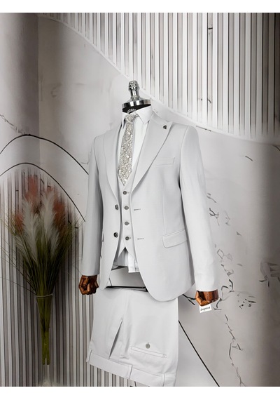 Dupont Classics Dupont Erkek Slim Fit 6 Drop Zara Kumaş Likra Çift Düğme Çift Yırtmaç Yelekli Takım Elbise Açık Gri Dupont Classics Dupont Erkek Slim Fit 6 Drop Zara Kumaş Likra Çift Düğme Çift Yırtmaç Yelekli Takım Elbise Açık Gri