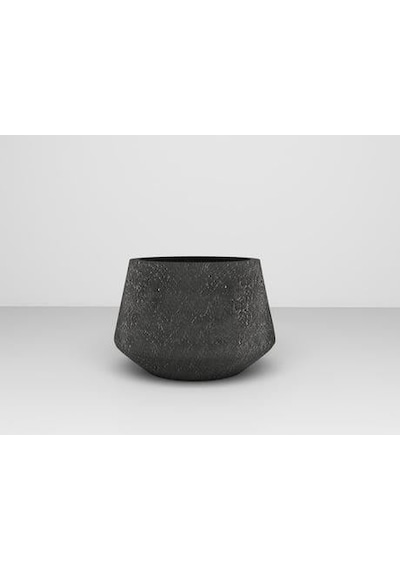 Nuano Consept Amber Serisi Yuvarlak Saksı Siyah 37x54