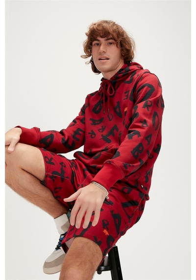 Bad Bear Bling Hoodie Erkek Sweatshirt-5077 Maroon