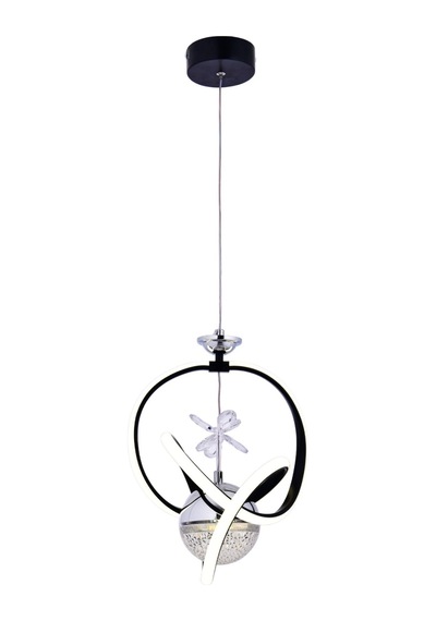 Dora Buyuk Tekli Led Sarkıt Avize,siyah,3 Renk Yanabilen Led Avize, Modern Salon Oda Led Avize