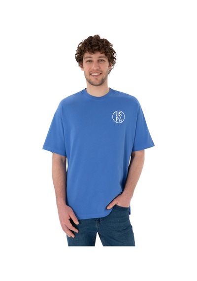U.s. Polo Assn. Erkek Oversize Fit Bisiklet Yaka Tişört Mavi 