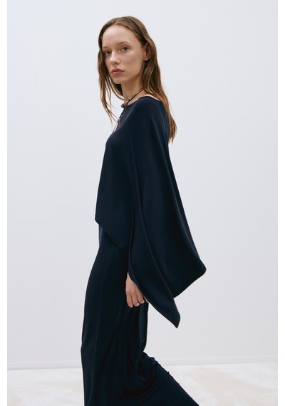 Suud Collection Lacivert Rae Penye Pelerin