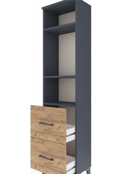 Arges Dolap 3 Raflı 2 Çekmeceli 44x30x182 Antrasit-çam Antrasit Arges Dolap 3 Raflı 2 Çekmeceli 44x30x182 Antrasit-çam Antrasit