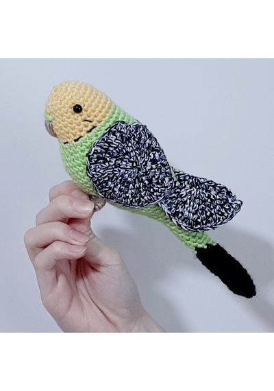 Amigurumi Kuş Muhabbet Kuşu Elma Yeşili Kırçıllı Kanat