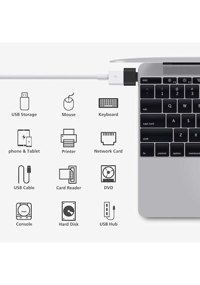 Usb 3.1 Type-C To Usb 3.0 Otg Çevirici Dönüştürücü Adaptör Siyah