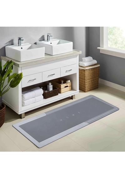 Banyo Paspası - Kaymaz Tabanlı - Süper Emici - Abdest Paspası - Uzun Gri 40 120 Cm Sku: Smg8690010193940 21 x 21