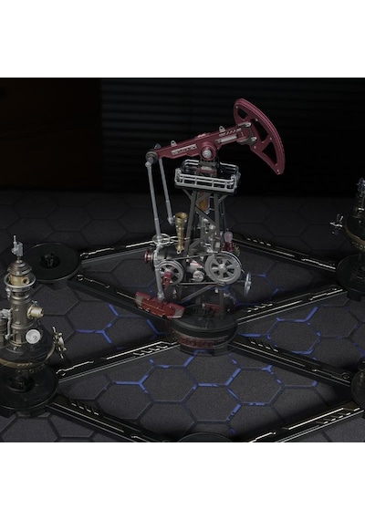 Rokr Cgl03 Oil Extractor Dıy Mechanical 3d Puzzle Maket Model Seti 3d Model Kit Detaylı Dekoratif Hobi Seti Hareketli Ve Işıklı