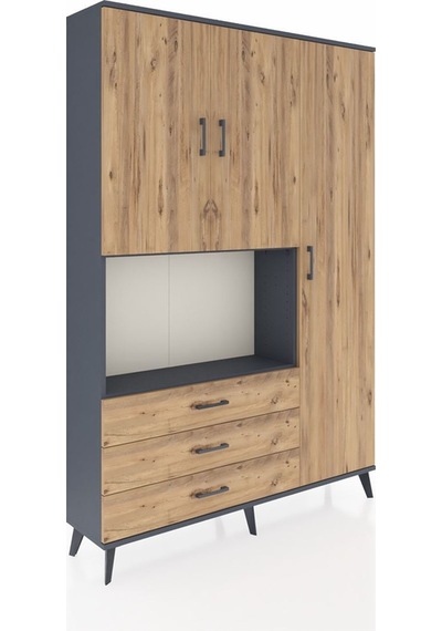 Arges Dolap 7 Raflı 3 Çekmeceli 3 Kapaklı 132x30x195 Antrasit-çam/çam Atlas Çam/atlas Çam Arges Dolap 7 Raflı 3 Çekmeceli 3 Kapaklı 132x30x195 Antrasit-çam/çam Atlas Çam/atlas Çam