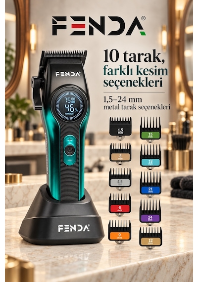 Fenda Profesyonel Saç Kesme Makinesi Turkuaz