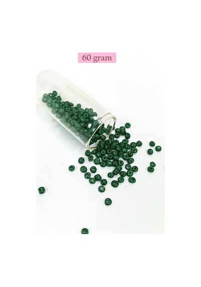 Dökme Cam Kum Boncuk Büyük Boy 6/0 4 Mm - 60 Gram - Koyu Yeşil - Bnc140 Diğer