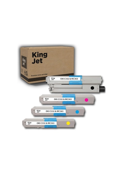 Kingjet Okı Uyumlu Mc363 Standart Kapasiteli 4 Renk Takım Uyumlu Toner 46508736 Uyumlu
