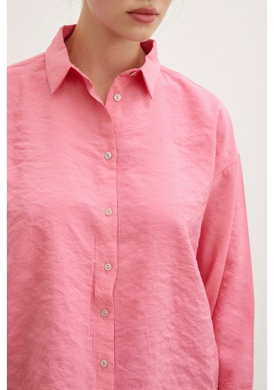 Never More Basic Modal Gömlek Pembe Pembe