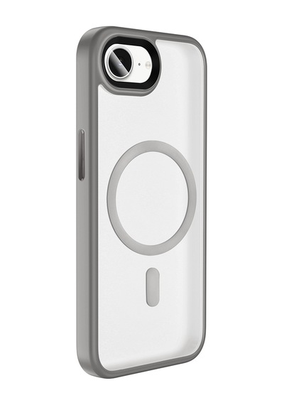 Apple iPhone 16e Uyumlu Kılıf Mat Arka Yüzey Wireless Şarj Özellikli Zore Flet Magsafe Kapak - Titanyum-gr Gri