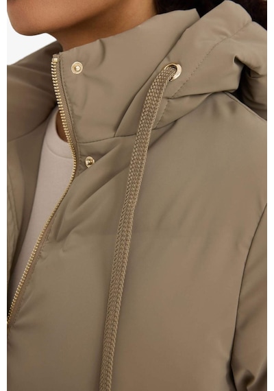Defacto Regular Fit Kapüşonlu Fermuarlı Parka F2876AX25WN Kahve