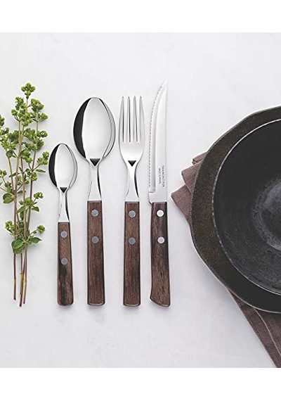 Churrasco 21199/905 Çatal, Kaşık, Biftek-steak Bıçağı Seti 24 Lü Kutu Çok Renkli