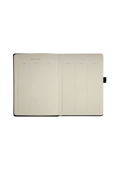 Venzi Sert Kapak Planlayıcı Defter 14x20 Cm 100 Gr. Krem 96 Yaprak Gümüş Çizgili