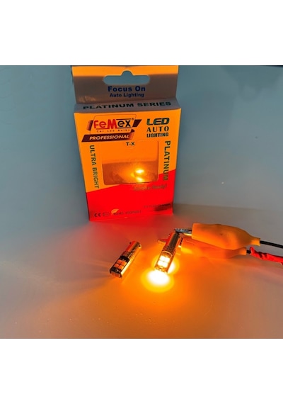 Femex Platinum H21w Bay9s 10 Smd Turuncu 3030 Chip Led Ampul Aktif Canbus
