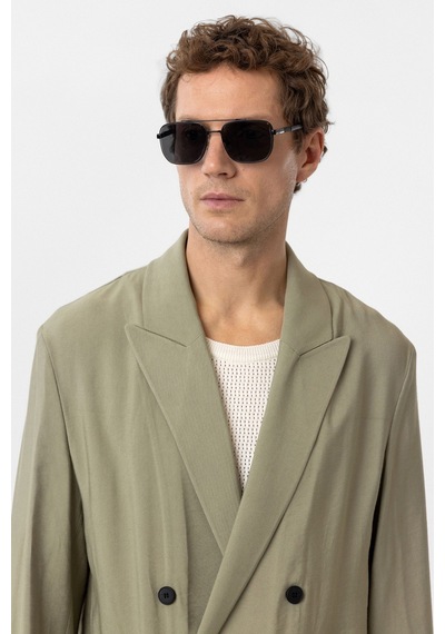 Antioch Relax Fit Diagonel İnce Erkek Blazer Ceket Haki