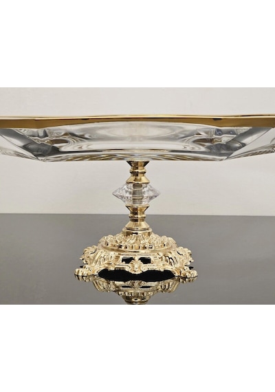 Atabey Home Avangarde Gold Döküm Ayaklı Gold Yaldızlı Büyük Boy Sunumluk Paşabahçe Reflection