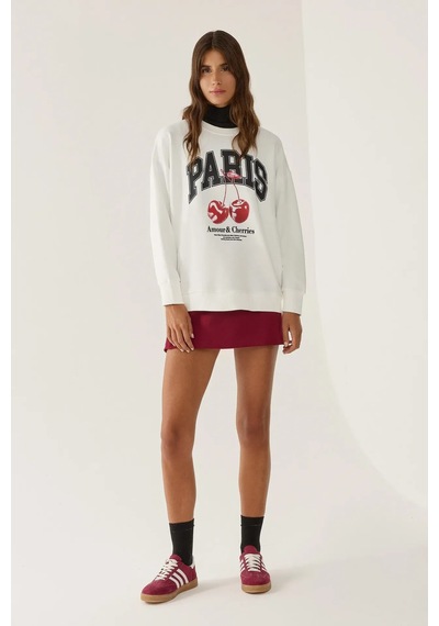 Hiccup Baskılı Rahat Kesim Bisiklet Yaka Sweatshirt Tozlu Beyaz