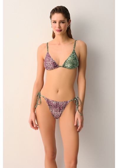 Suwen Leopop Üçgen Bikini Üst Sb26535543543 Leopar Desenli