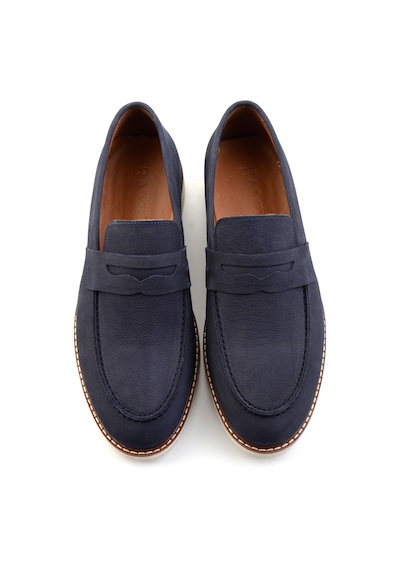 Bambi Lacivert Hakiki Deri Erkek Loafer Ayakkabı E01547010701 Lacivert