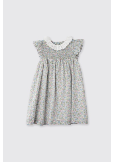 Panço Liberty Kumaş Çiçek Desenli Kız Çocuk Elbise 5621gk26010 Pembe